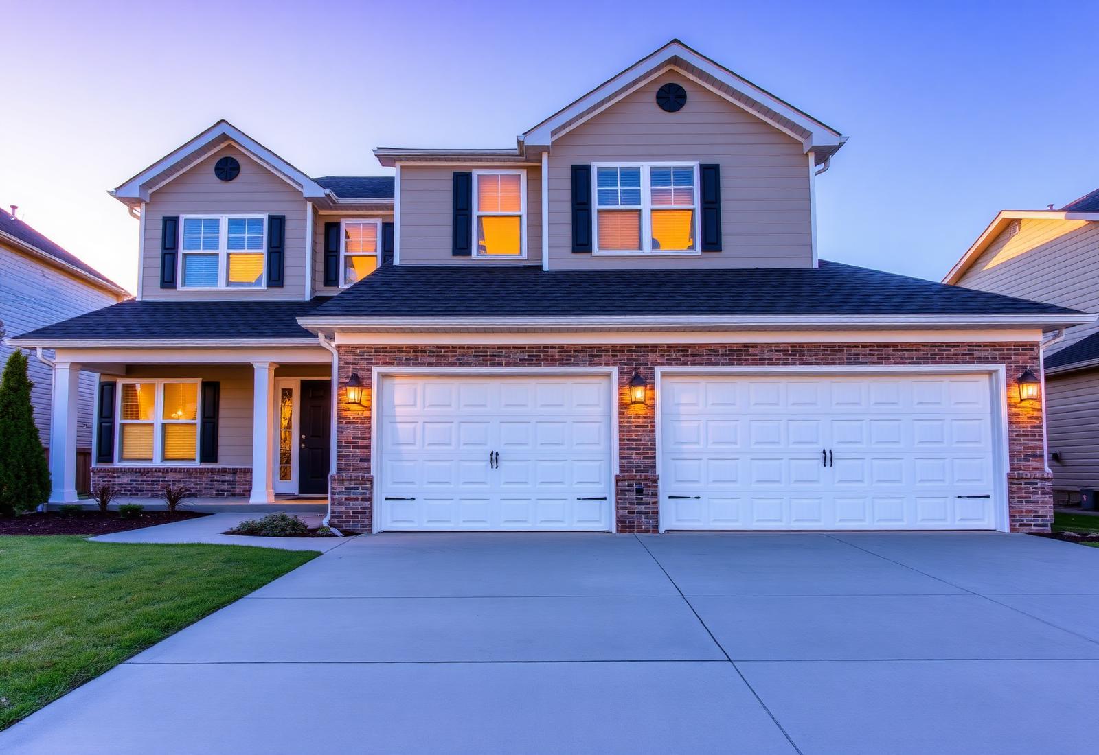 Beautiful home in Indian Trail, NC with a new garage door installed by Indian Trail Garage Door Repair
